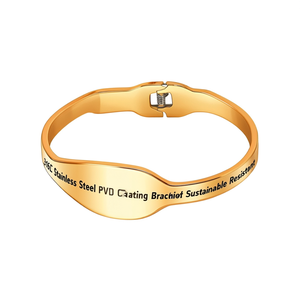 Brazalete de Acero Inoxidable 316L con Baño de Oro PVD, Joyería Sostenible y Resistente - Product Image 2