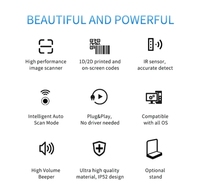 Escáner de Escritorio 2D con Cable USB, Sensor CMOS, 300 Escaneos/Segundo, Datos en Tiempo Real, Lector de Códigos QR/Barras, 1 Año de Garantía para Venta Minorista