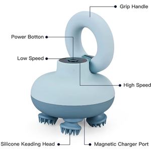 Masseur de tête portable électrique pour le cuir chevelu, avec nœuds de pétrissage, pour la relaxation musculaire et des épaules, idée cadeau anti-stress - Product Image 5