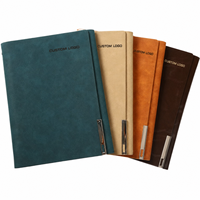 Carnet à couverture rigide A5 personnalisé avec logo, en cuir PU, avec clip à stylo en métal, papeterie de bureau