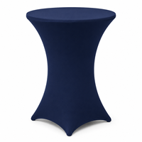 Housse de table ronde extensible en spandex bleu marine pour table haute, nappe de cocktail ajustée pour la location d'événements, approvisionnement en gros