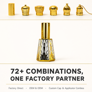 Flacone di Profumo Vuoto 4-in-1 Personalizzato, in Vetro Trapezoidale Nero e Oro con Stampa Serigrafica, Ricaricabile, Produzione all'Ingrosso - Product Image 5
