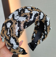Luxuriöses Handgefertigtes Modisches Breites Geflochtenes Stirnband mit Bunten Pailletten für Hochzeiten und Bankette