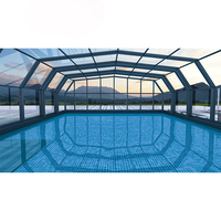 D-TOP Mini Serre en Verre pour Jardin, Mini Véranda Préfabriquée pour Piscine, Véranda en Verre pour la Maison