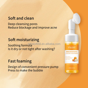 Producto viral Tumeric Kojic Face Wash Anti Acne Oil Control Pore Shrinking Anti Black Head Limpiador <span class=keywords><strong>facial</strong></span> de espuma rápida - Product Image 3