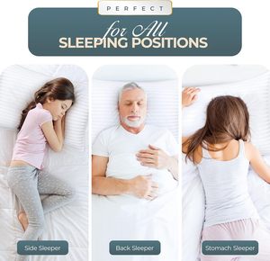Juego de Almohadas Blancas Alternativas <span class=keywords><strong>a</strong></span> las de Plumas, Almohadas Refrescantes de Calidad Hotelera para <span class=keywords><strong>Dormir</strong></span> Boca Arriba, Boca Abajo o de Lado - Product Image 6