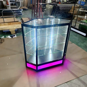 Vitrine d'exposition pour magasin de détail, vitrine d'exposition avec éclairage, vitrine d'angle, comptoir en verre pour magasin de tabac - Product Image 1