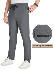 <strong>Mens</strong> 34"/36" Inseam <strong>Tall</strong> <strong>Joggers</strong> Athletic Sweatpants With Zipper Pockets Polyester Spandex <strong>Jogger</strong> Gym Pants <strong>for</strong> <strong>Men</strong> - Product Image 2