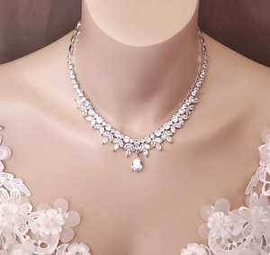 Collar de tenis de plata 925 con moissanita de múltiples formas, piedras blancas transparentes, elegante joyería de moda para bodas y fiestas. - Product Image 1