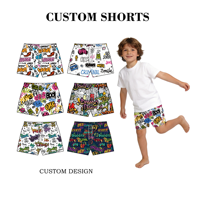 Shorts de bain pour garçons, imprimé graffiti cartoon, sublimation personnalisée, séchage rapide, shorts de plage pour enfants, été