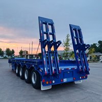 Semi-remorque surbaissée 3/4 essieux, capacité 60-80 tonnes, en acier, pour charges lourdes, à vendre