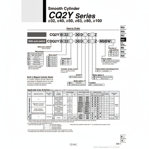 SMC Pneumatics Cylindre lisse CDQ2YB40-30DCMZ Pièces pneumatiques - Product Image 1