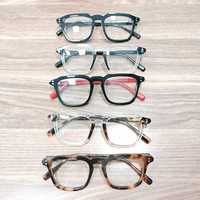 Montures de lunettes à monture complète en acétate mélangé, écaille de tortue translucide pastel, lunettes optiques en plaque solide, vente en gros en vrac, stock disponible