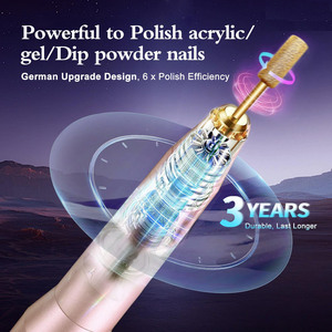 Electric Nail Drill <b>Kit</b>,for Acrylic <b>Gel</b> Nails | Professional Portable Manicure Pedicure Tools with Gold Nail Drill Bits - Product Image 4