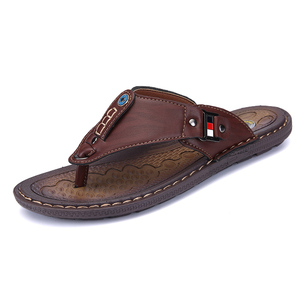 Vente en gros de tongs en caoutchouc pour hommes, pantoufles tendance, tongs rétro décontractées en <span class=keywords><strong>cuir</strong></span>, tongs pour hommes - Product Image 1