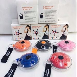 싸구려 나일론 친환경 Ripstop 재활용 접이식 휴대용 롤업 재사용 토트 쇼핑백 플라스틱 공 식료품