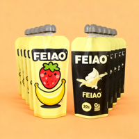 Sachet Doypack Personnalisé Feiao avec Bec Verseur, Finition Mate, en Feuille d'Aluminium pour Smoothies, Boissons et Jus – Emballage en Pochette à Bec Verseur