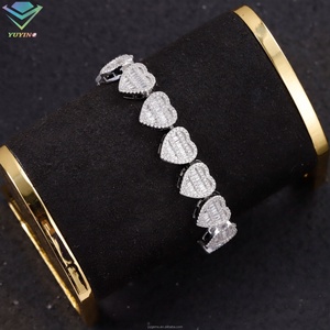 Trendy Heart Style Cuban <b>Bracelet</b> Fine Jewelry S925 Sterling Silver Hip Hop <b>Bracelet</b> VVS Moissanite Iced Out Cuban <b>Bracelet</b> - Product Image 4