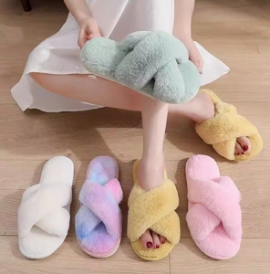 レディース ファーサンダル クロスバンド メモリーフォーム ルームシューズ オープントゥ ふわふわ もこもこ - Product Image 5