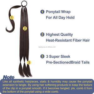 Coletas <span class=keywords><strong>de</strong></span> hilo, extensión <span class=keywords><strong>de</strong></span> cola <span class=keywords><strong>de</strong></span> caballo, trenzas <span class=keywords><strong>de</strong></span> <span class=keywords><strong>boxeo</strong></span> Ombre, cola <span class=keywords><strong>de</strong></span> moño envolvente con banda <span class=keywords><strong>de</strong></span> goma, trenza <span class=keywords><strong>de</strong></span> <span class=keywords><strong>Anillo</strong></span> para el cabello - Product Image 2