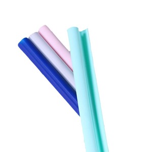 W11 Detachable Silicone <b>Straws</b> Colorful Washable <b>Reusable</b> With Cleaning Brush Straight Pipe Drinking <b>Straws</b> Set - Product Image 5