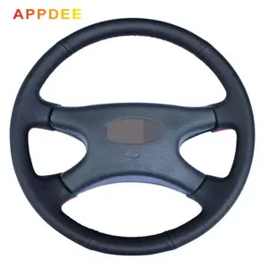Copri volante per auto in pelle artificiale cucita a mano nera per Lada <span class=keywords><strong>Niva</strong></span> 2006-2017 2107 1997-2012 - Product Image 3