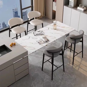 Tabouret moderne simple à pieds hauts, éponge haute densité 45D, <span class=keywords><strong>chaise</strong></span> <span class=keywords><strong>de</strong></span> <span class=keywords><strong>bar</strong></span> en <span class=keywords><strong>cuir</strong></span> Napa pour salon et <span class=keywords><strong>bar</strong></span> - Product Image 6