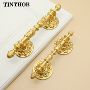 Tay Nắm Cửa Tủ Bằng Đồng Nguyên Khối Cổ Điển Tay Nắm Và Tay Nắm Cửa Tủ Bếp Màu Vàng Tay Nắm Kéo Đồ Nội Thất Cổ C-4812 Kim Loại - Product Image 2