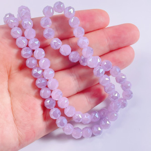 Cuentas de bolas facetadas de 8mm, materiales de fabricación de <span class=keywords><strong>pulseras</strong></span> DIY chapados en Color, cuentas acrílicas de vidrio Artificial sueltas, accesorios de joyería - Product Image 2