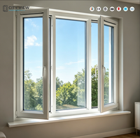 Ventanas y Puertas Abatibles de PVC Blanco Personalizadas, Ventanas Abatibles de PVC/PVC de Tamaño Estándar