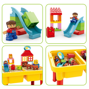 Éducatif DIY Construction jouet multifonctionnel écriture peinture bureau enfants bloc de construction Table avec <span class=keywords><strong>espace</strong></span> de stockage - Product Image 4