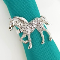 Anneaux de serviette en métal en forme de cheval, or, argent, bronze, écologiques, en stock pour mariages et événements