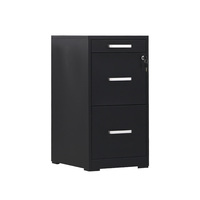 Armoire de classement métallique pour bureau, armoire de rangement en acier verrouillable à 3 tiroirs avec roulettes