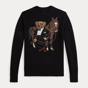 Suéter <span class=keywords><strong>de</strong></span> <span class=keywords><strong>Punto</strong></span> Grueso 7GG para <span class=keywords><strong>Hombre</strong></span>, Estilo Preppy Vintage, con Jacquard <span class=keywords><strong>de</strong></span> Oso, Diseño Retro con Estampado Animal, Mezcla <span class=keywords><strong>de</strong></span> Lana, para Invierno - Product Image 1