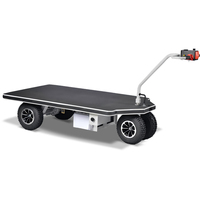 Carretilla Eléctrica Plegable de Acero de Alta Capacidad, Carro de Carga de Cuatro Ruedas para Construcción Industrial y Almacenes