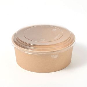 Special <b>Disposable</b> Kraft Paper Salad <b>Bowl</b> Biodegradable Eco Takeaway Food Container With Lid Camping Custom Logo OEM Service - Product Image 2