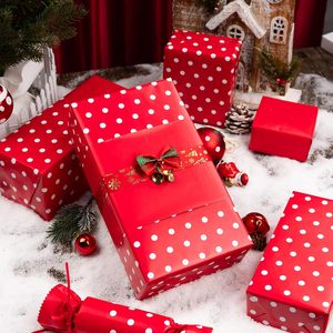 Polka Dots Reversible <b>Wrapping</b> <b>Paper</b> Roll 17 Inch X 33 Feet Red White Christmas Holiday Gift Craft Packaging - Product Image 2