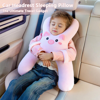 Coussin de siège auto pour enfant style lapin violet mignon, housse de ceinture de sécurité, oreiller auto pour le sommeil et le confort en voyage