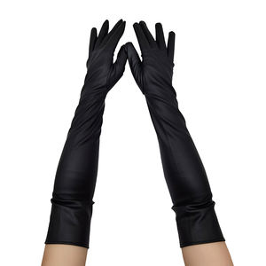 Mujeres musulmanas Mano negra Deporte de invierno Trabajo Conducción Golf Guantes de moda personalizados de cuero largo - Product Image 2