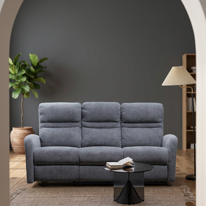 Juego de sofá reclinable de cuero de diseño personalizado moderno de gama alta, tapicería de tela funcional con marco de metal a la venta - Product Image 6