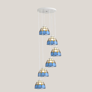<span class=keywords><strong>Lampadario</strong></span> in Stile Americano con Paralume in Vetro Colorato per Sala <span class=keywords><strong>da</strong></span> Pranzo, Isola Cucina, Arredamento Caffè, Lampada Sospesa Multiluce - Product Image 5