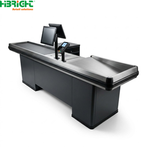 Mostrador de Caja Registradora POS Moderno para Comercio Minorista, Mesa de Pago de Acero Inoxidable para Supermercados y Tiendas de Conveniencia - Product Image 4