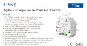 Gradateur de phase AC WiFi S1-F(WZ) 100-240VAC 1CH 1.5A 150-360W à ligne unique, contrôle vocal via l'application Tuya, certifié ROHS, garantie 5 ans - Product Image 6