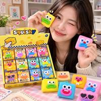 Jouet cube souple à visage amusant, à récupération lente, anti-stress, sensoriel, styles variés, OEM ODM, vente en gros