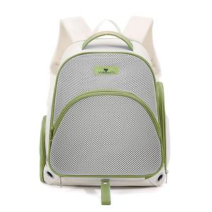 YUEBAITU Mesh <b>Pet</b> Backpack <b>Carrier</b> Solid Color Breathable Zipper Closure for Small Animals - Product Image 3