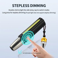 Porte-clés lampe torche en acier inoxydable 304, lumière rouge, 3 LED 650nm, réflecteur en aluminium, rechargeable 18650, portable, indice de protection IP54, 100-200M