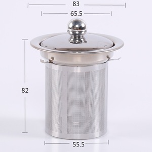 Juego de Infusor de Té Moderno de Acero Inoxidable Pulido con Tapa y Asa, Colador de Té de Malla Fina Reutilizable para Preparación Casera - Product Image 3