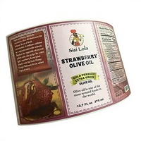 Autocollants adhésifs personnalisés en vinyle imperméable de qualité alimentaire pour bocaux d'huile d'olive, de sauce chili, de miel et étiquettes d'assaisonnements
