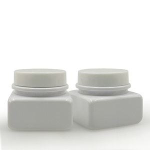 Vente en gros d'usine, pots cosmétiques en plastique carrés noirs de luxe vides de 5G et 15G avec couvercle à vis rond pour crème pour les yeux et lotion - Product Image 2