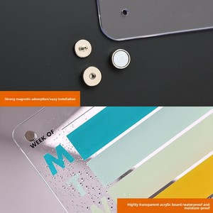 <span class=keywords><strong>Tableau</strong></span> magnétique en acrylique pour réfrigérateur avec calendrier mensuel/hebdomadaire/quotidien effaçable pour notes et planning, personnalisable, inclut 1 - Product Image 3